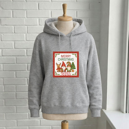 Merry Christmas 2026 Cüce ve Geyik Desenli Yılbaşı Yetişkin Sweatshirt