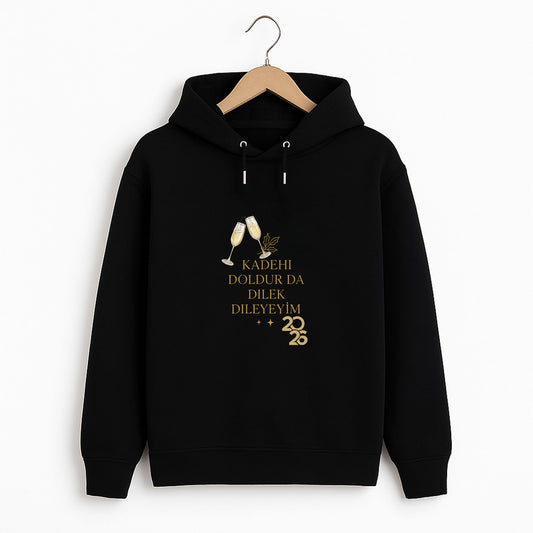 Kadehi Doldur Da Dilek Dileyeyim Yılbaşı Yetişkin Sweatshirt