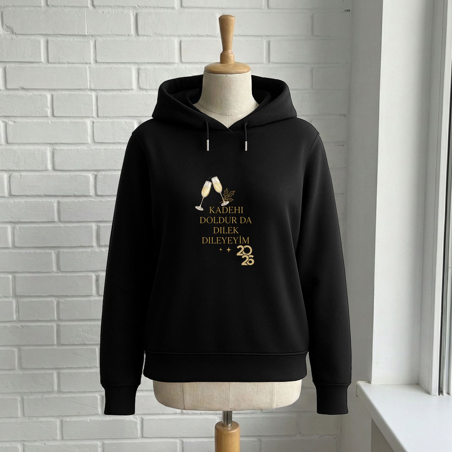 Kadehi Doldur Da Dilek Dileyeyim Yılbaşı Yetişkin Sweatshirt