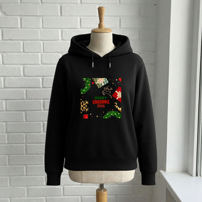 Merry Christmas 2026 Yılbaşı Temalı Çam Dalı ve Hediye Desenli Sweatshirt
