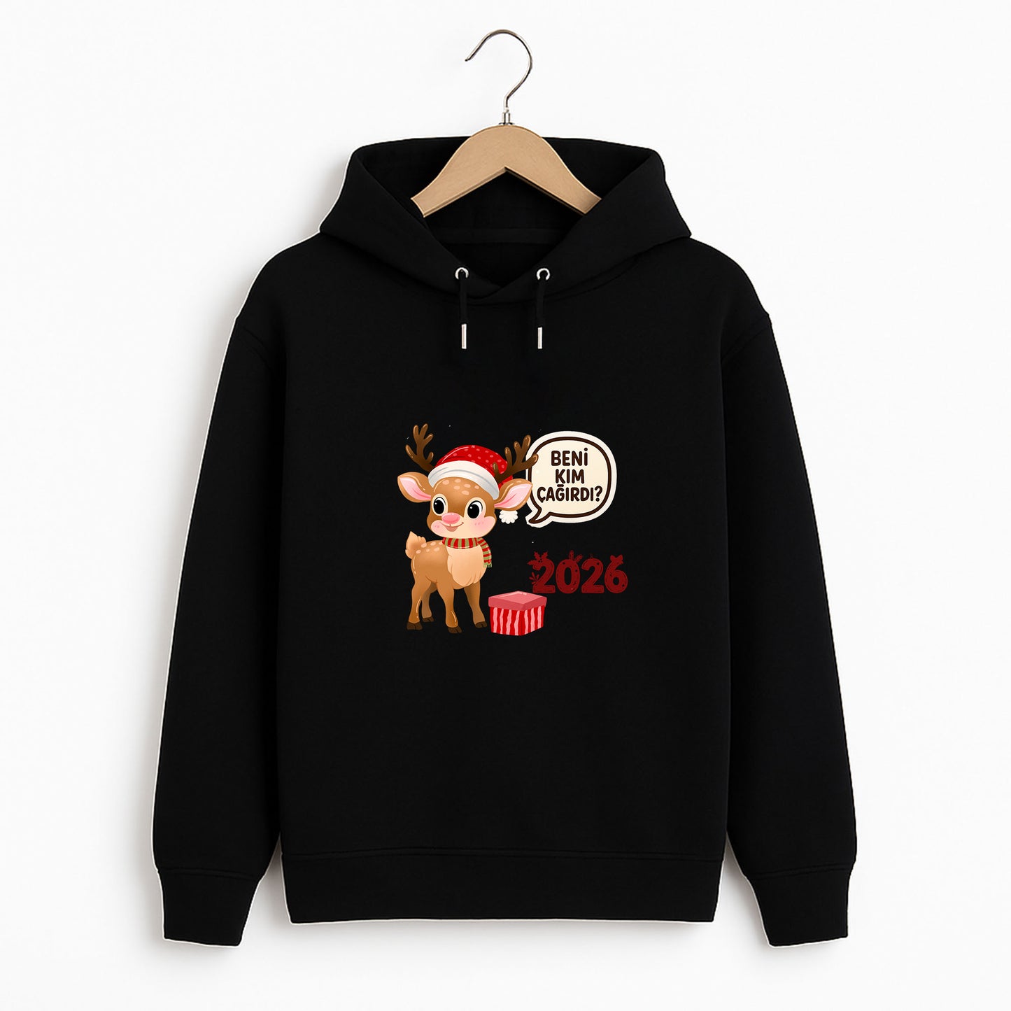 Beni Kim Çağırdı? 2026 Yılbaşı Geyik Temalı Eğlenceli Sweatshirt