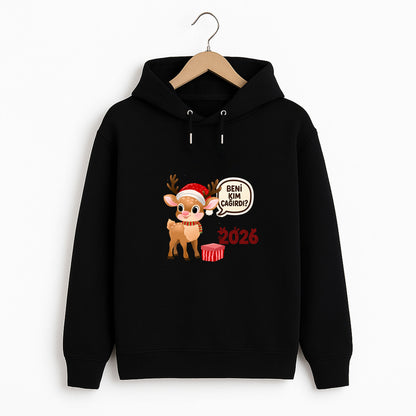 Beni Kim Çağırdı? 2026 Yılbaşı Geyik Temalı Eğlenceli Sweatshirt