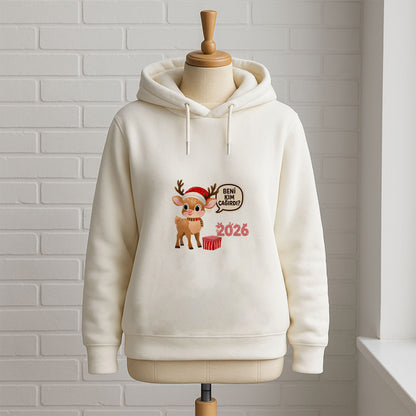 Beni Kim Çağırdı? 2026 Yılbaşı Geyik Temalı Eğlenceli Sweatshirt