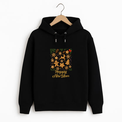 Zencefilli Kurabiye Figürlü Happy New Year Yılbaşı Sweatshirt