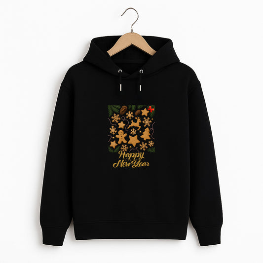 Zencefilli Kurabiye Figürlü Happy New Year Yılbaşı Sweatshirt