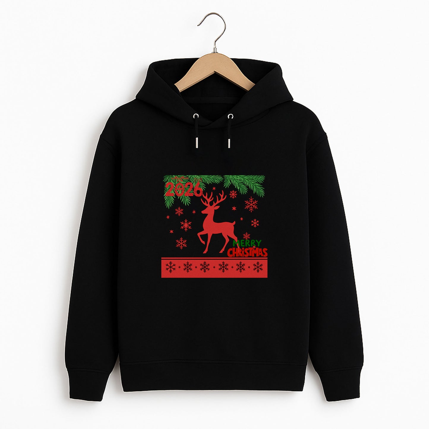 Kırmızı Geyik Merry Christmas 2026 Yılbaşı Sweatshirt