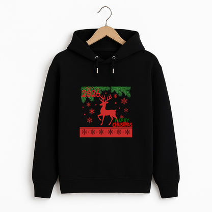 Kırmızı Geyik Merry Christmas 2026 Yılbaşı Sweatshirt