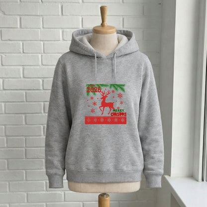 Kırmızı Geyik Merry Christmas 2026 Yılbaşı Sweatshirt