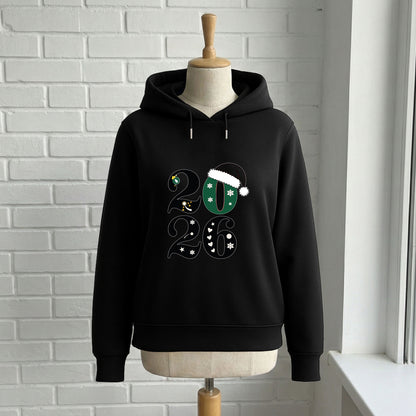 2026 Yılbaşı Rakam Tasarımlı Noel Şapkalı Sweatshirt