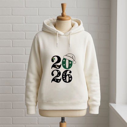 2026 Yılbaşı Rakam Tasarımlı Noel Şapkalı Sweatshirt