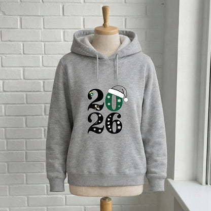 2026 Yılbaşı Rakam Tasarımlı Noel Şapkalı Sweatshirt