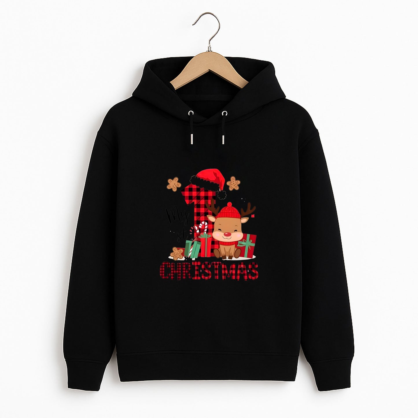 1 Yaş Yılbaşı Temalı Geyikli Bebek Sweatshirt