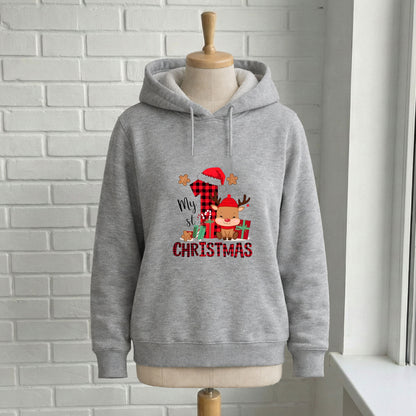 1 Yaş Yılbaşı Temalı Geyikli Bebek Sweatshirt