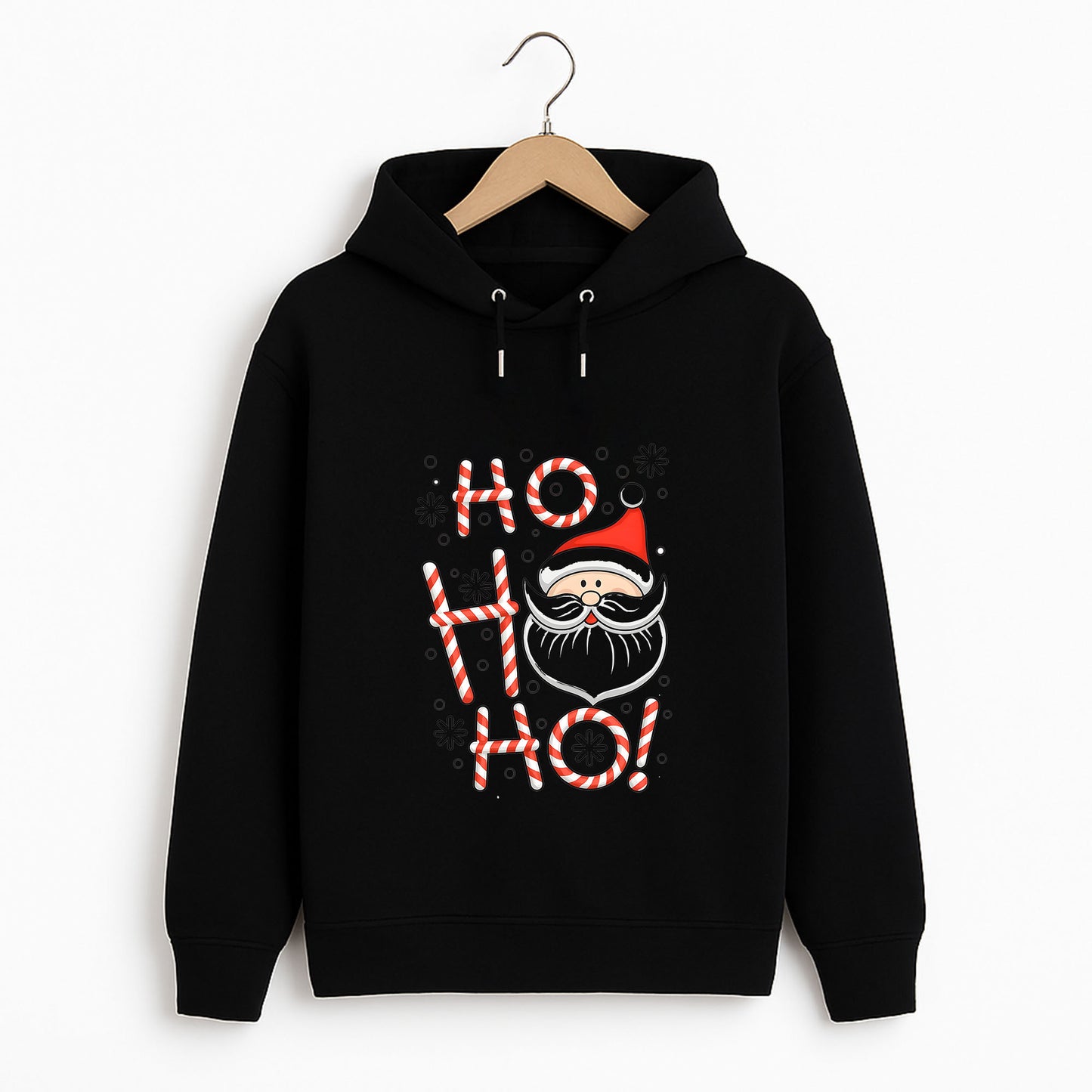 Ho Ho Ho Noel Baba Şeker Desenli Baskılı Yetişkin Sweatshirt