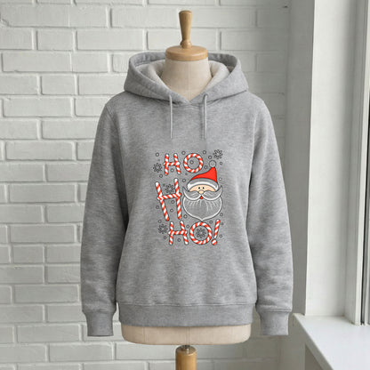 Ho Ho Ho Noel Baba Şeker Desenli Baskılı Yetişkin Sweatshirt