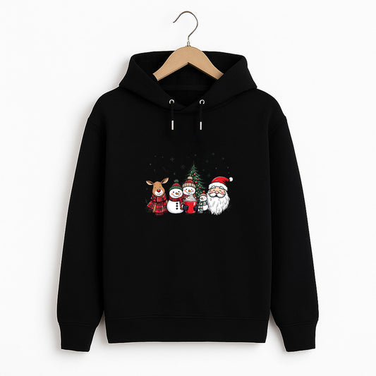 Yılbaşı Arkadaşları Noel Baba Geyik Kardan Adam Baskılı Yetişkin Sweatshirt