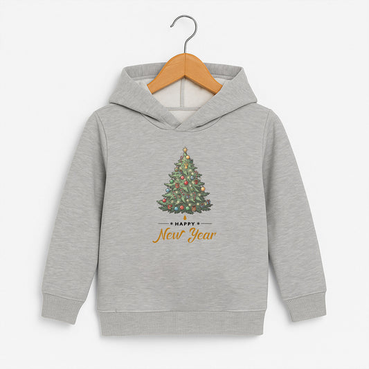 Happy New Year Çam Ağacı Desenli Çocuk Sweatshirt – Kışlık