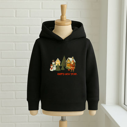 Happy New Year Köy Temalı Çocuk Sweatshirt – Kışlık Yılbaşı