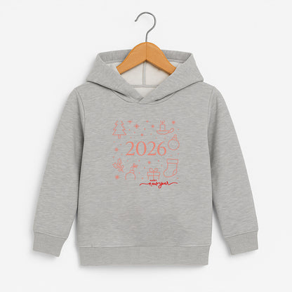 2026 Minimal Yılbaşı Desenli Çocuk Sweatshirt – Kışlık