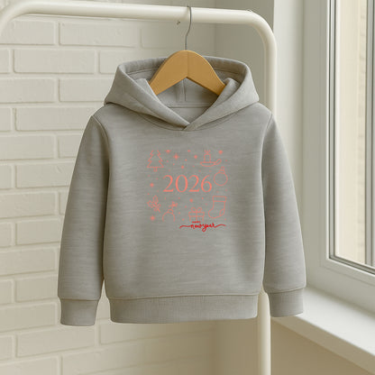 2026 Minimal Yılbaşı Desenli Çocuk Sweatshirt – Kışlık