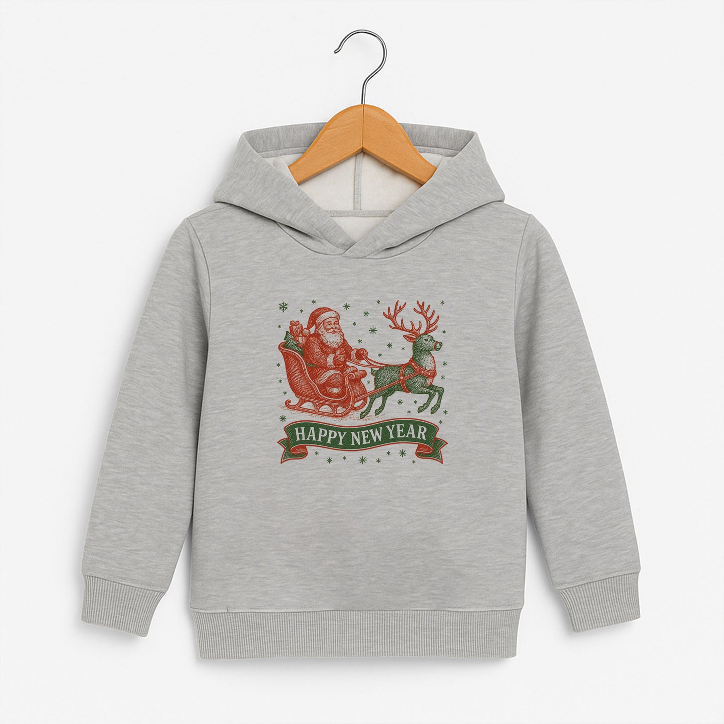 Happy New Year Noel Baba Geyik Desenli Çocuk Sweatshirt – Kışlık