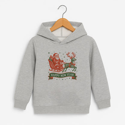 Happy New Year Noel Baba Geyik Desenli Çocuk Sweatshirt – Kışlık