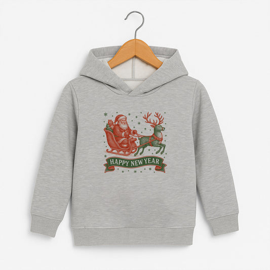 Happy New Year Noel Baba Geyik Desenli Çocuk Sweatshirt – Kışlık