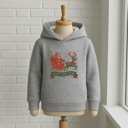 Happy New Year Noel Baba Geyik Desenli Çocuk Sweatshirt – Kışlık
