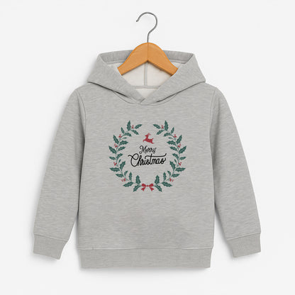 Merry Christmas Çelenk Desenli Çocuk Sweatshirt – Kışlık
