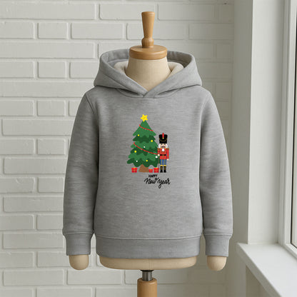 Fındıkkıran ve Çam Ağacı Desenli Çocuk Sweatshirt – Yılbaşı