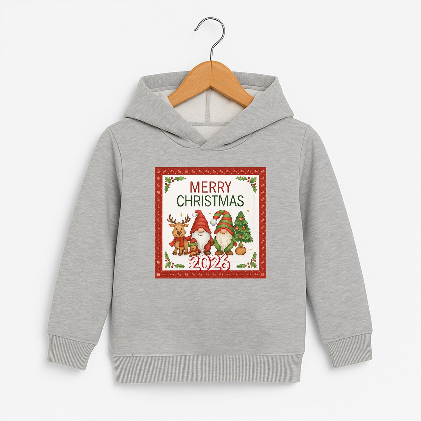 Merry Christmas 2026 Gnome Desenli Çocuk Sweatshirt