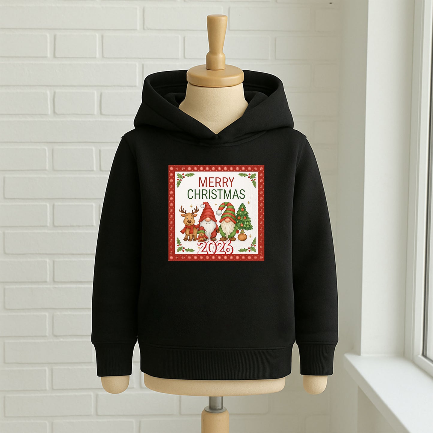 Merry Christmas 2026 Gnome Desenli Çocuk Sweatshirt
