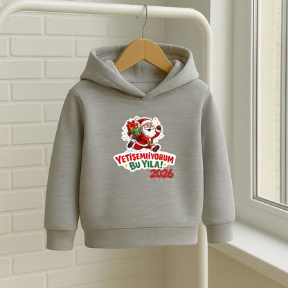 Yetişemiyorum Bu Yıla 2026 Noel Baba Desenli Çocuk Sweatshirt
