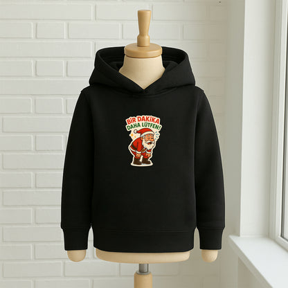 Bir Dakika Daha Lütfen Noel Baba Desenli Çocuk Sweatshirt