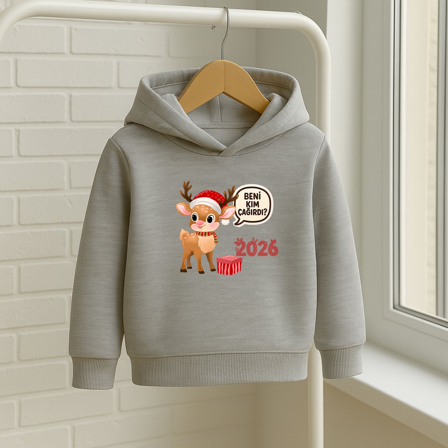 Beni Kim Çağırdı? 2026 Yılbaşı Temalı Çocuk Sweatshirt