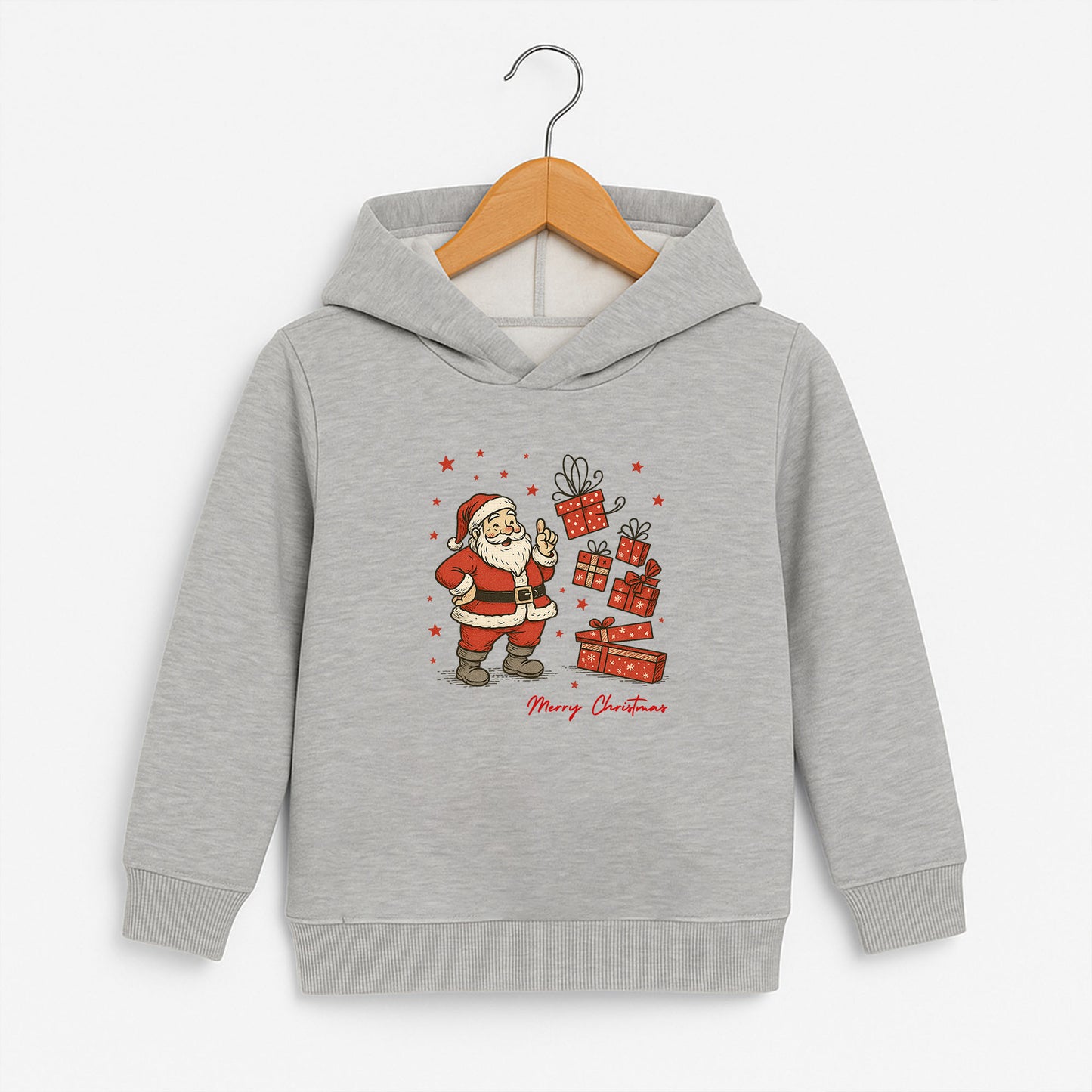 Retro Noel Baba Merry Christmas Çocuk Sweatshirt
