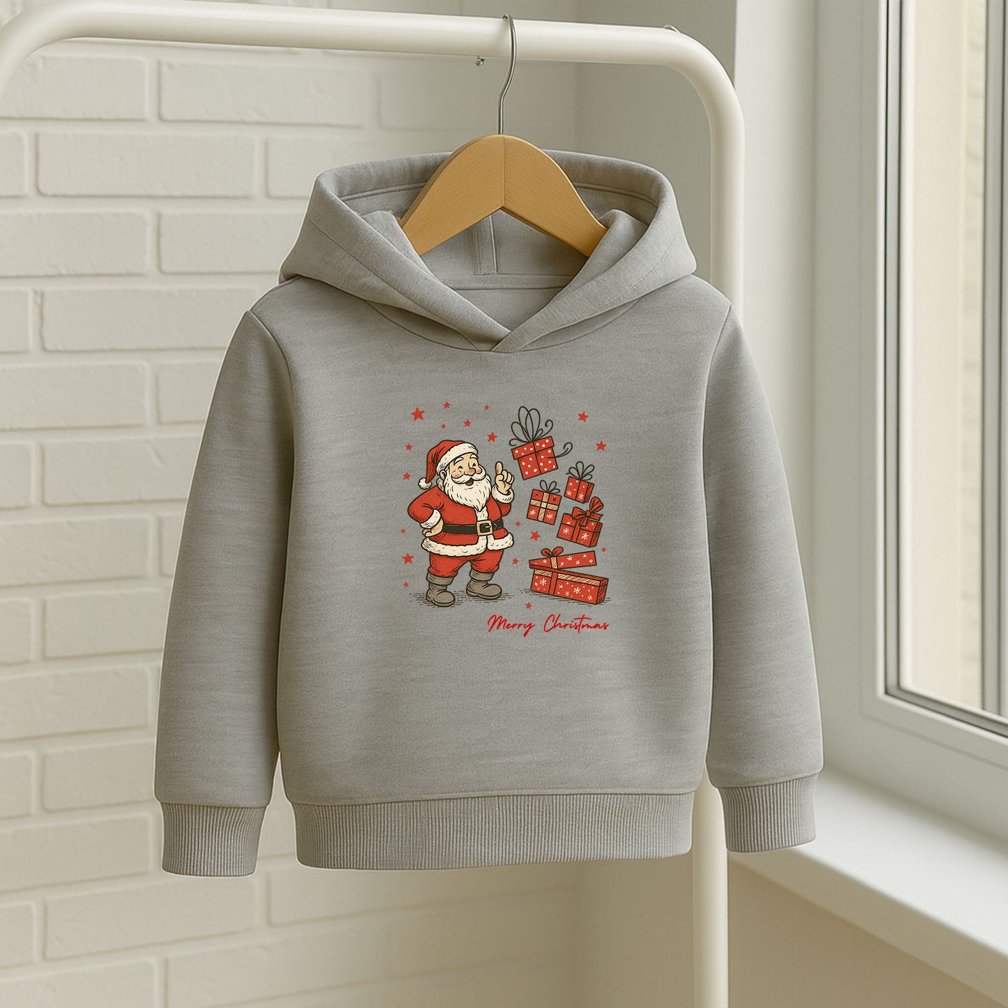 Retro Noel Baba Merry Christmas Çocuk Sweatshirt