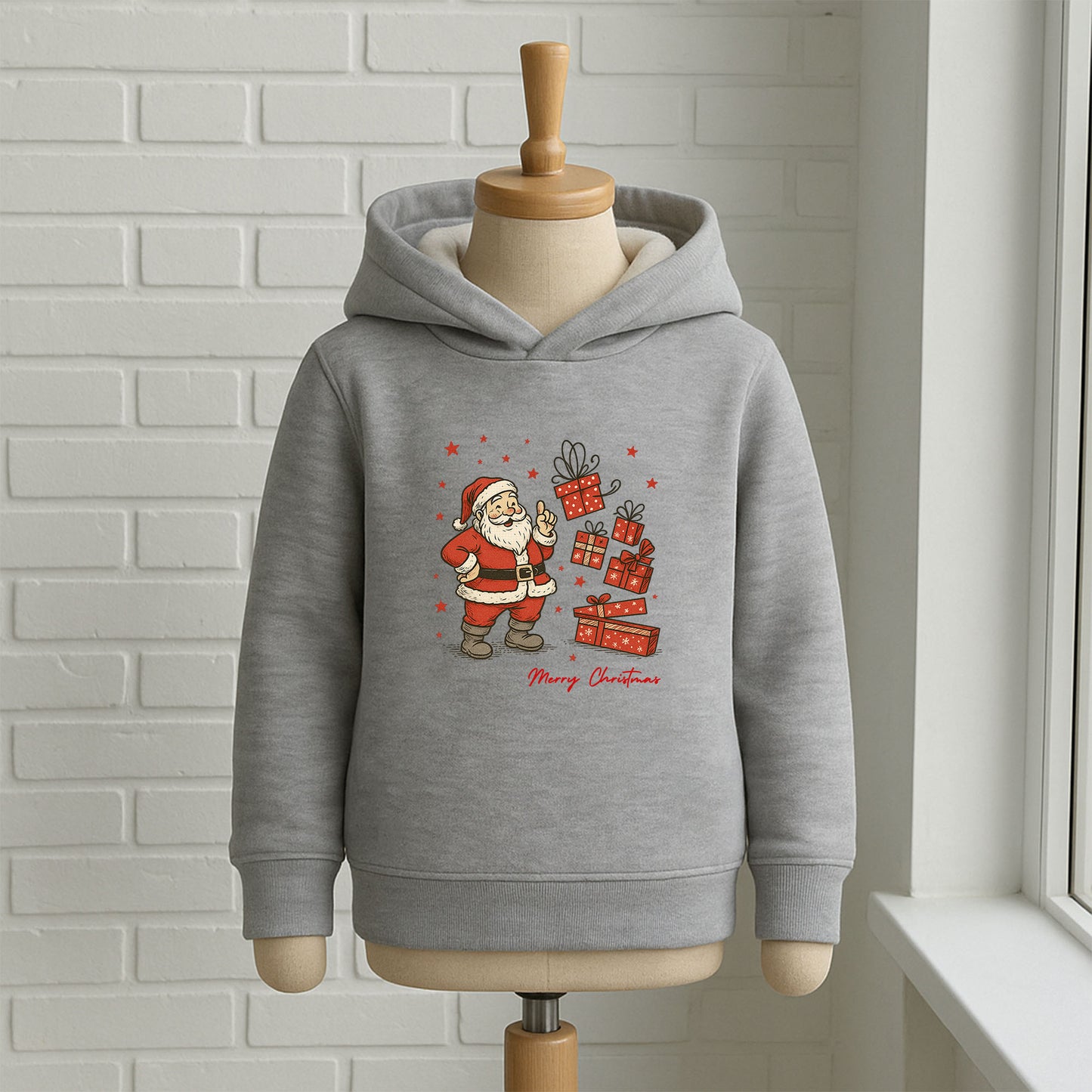Retro Noel Baba Merry Christmas Çocuk Sweatshirt