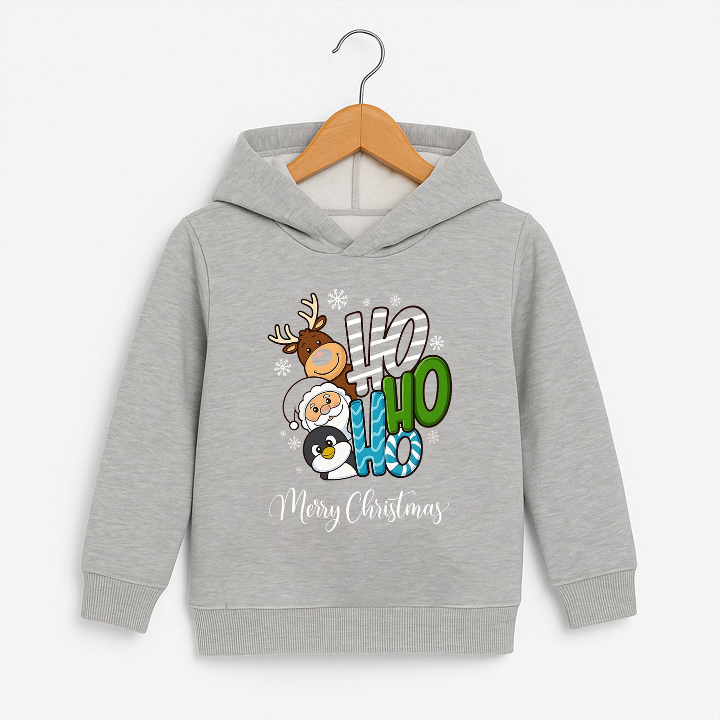 HO HO HO Merry Christmas Çocuk Sweatshirt – Yılbaşı Temalı