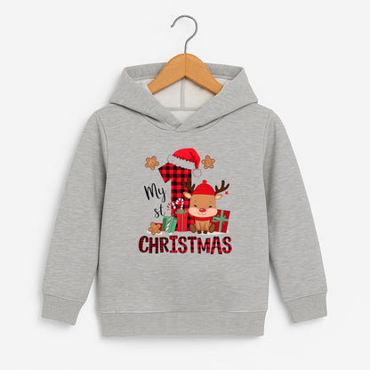 1 Yaş Yılbaşı Temalı Bebek & Çocuk Sweatshirt – Geyikli “My 1st Christmas” Tasarım