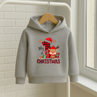 1 Yaş Yılbaşı Temalı Bebek & Çocuk Sweatshirt – Geyikli “My 1st Christmas” Tasarım