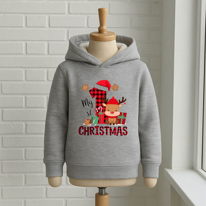 1 Yaş Yılbaşı Temalı Bebek & Çocuk Sweatshirt – Geyikli “My 1st Christmas” Tasarım