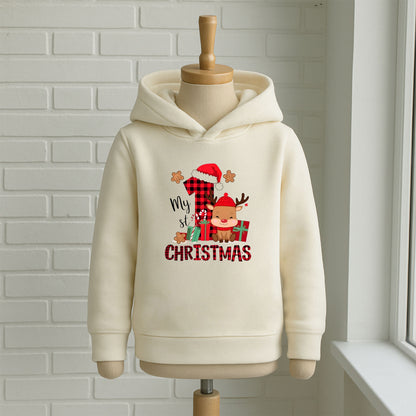 1 Yaş Yılbaşı Temalı Bebek & Çocuk Sweatshirt – Geyikli “My 1st Christmas” Tasarım
