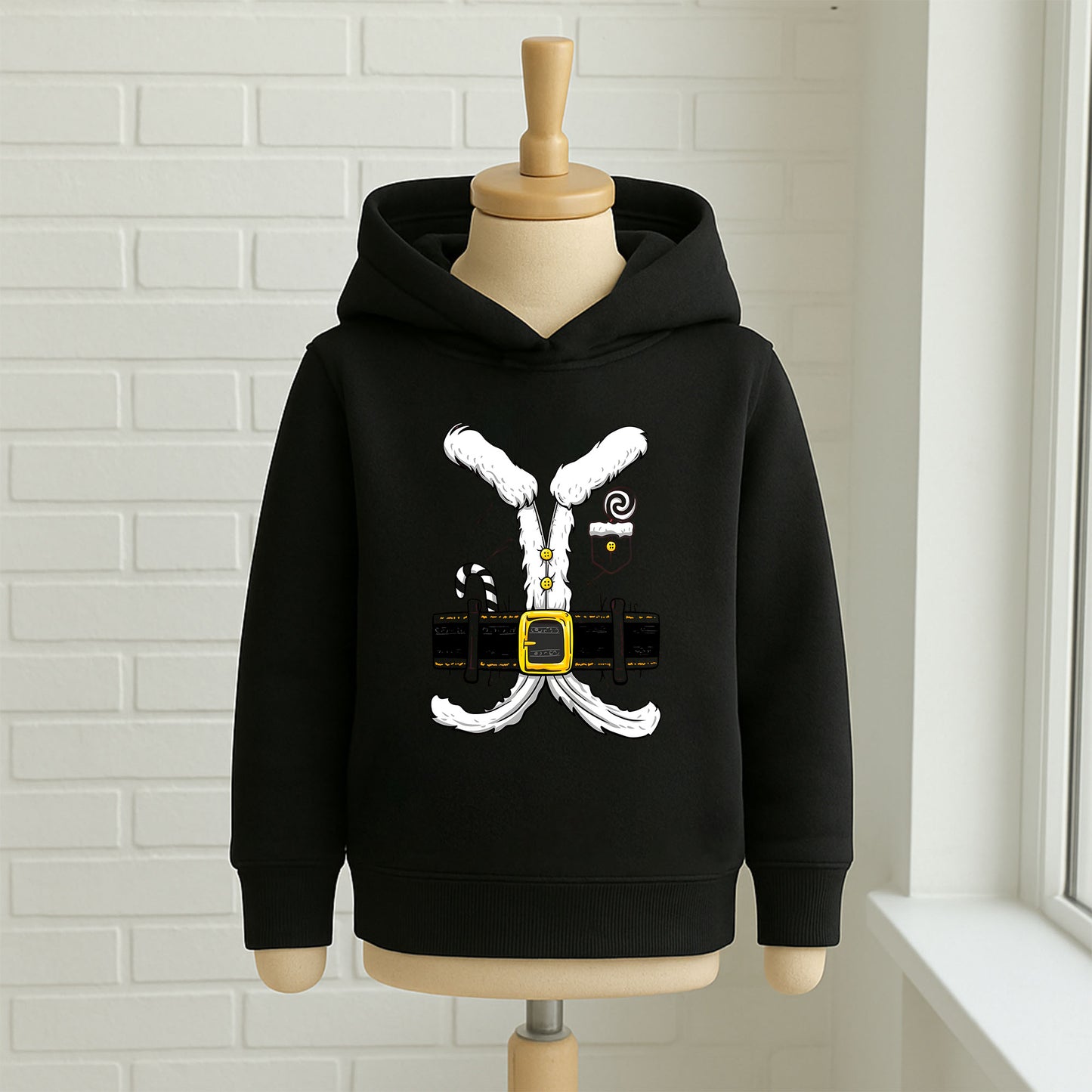 Noel Kostümü Efektli Yılbaşı Baskılı Bebek & Çocuk Sweatshirt