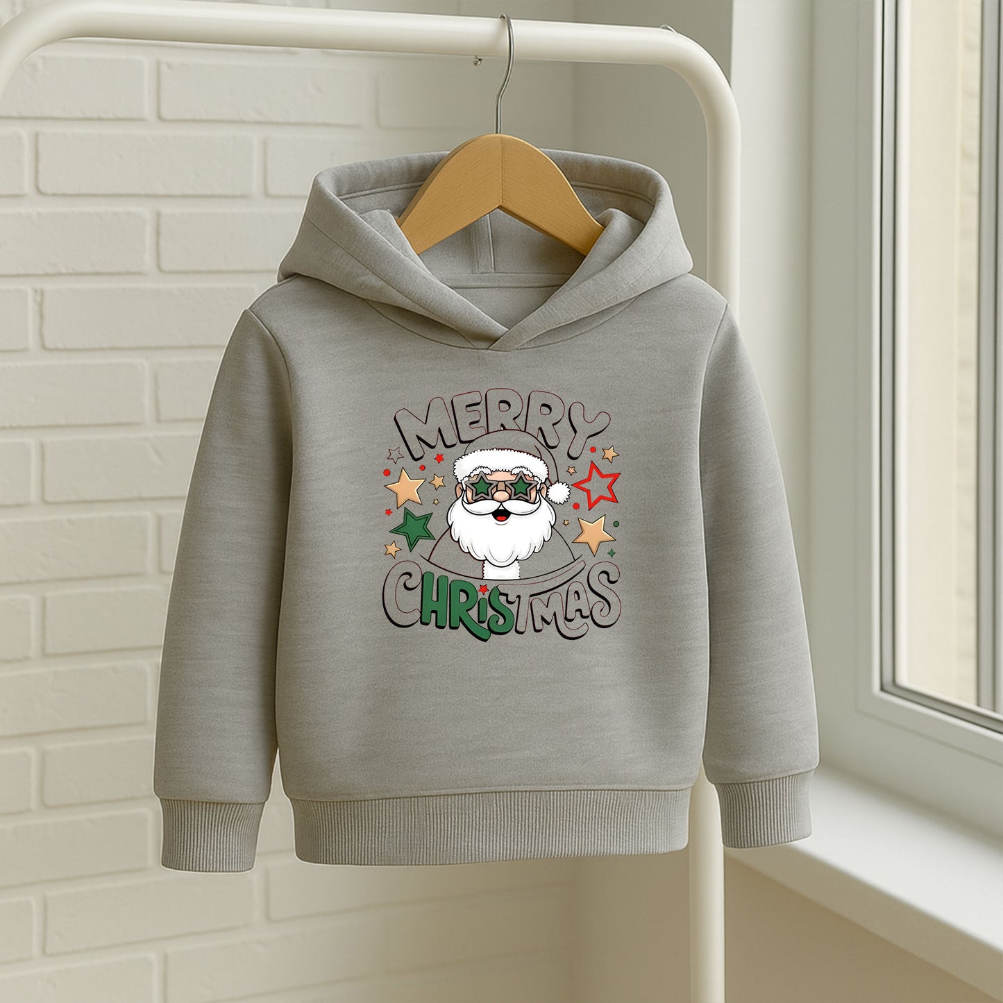 Merry Christmas Yazılı Noel Baba Baskılı Bebek & Çocuk Sweatshirt