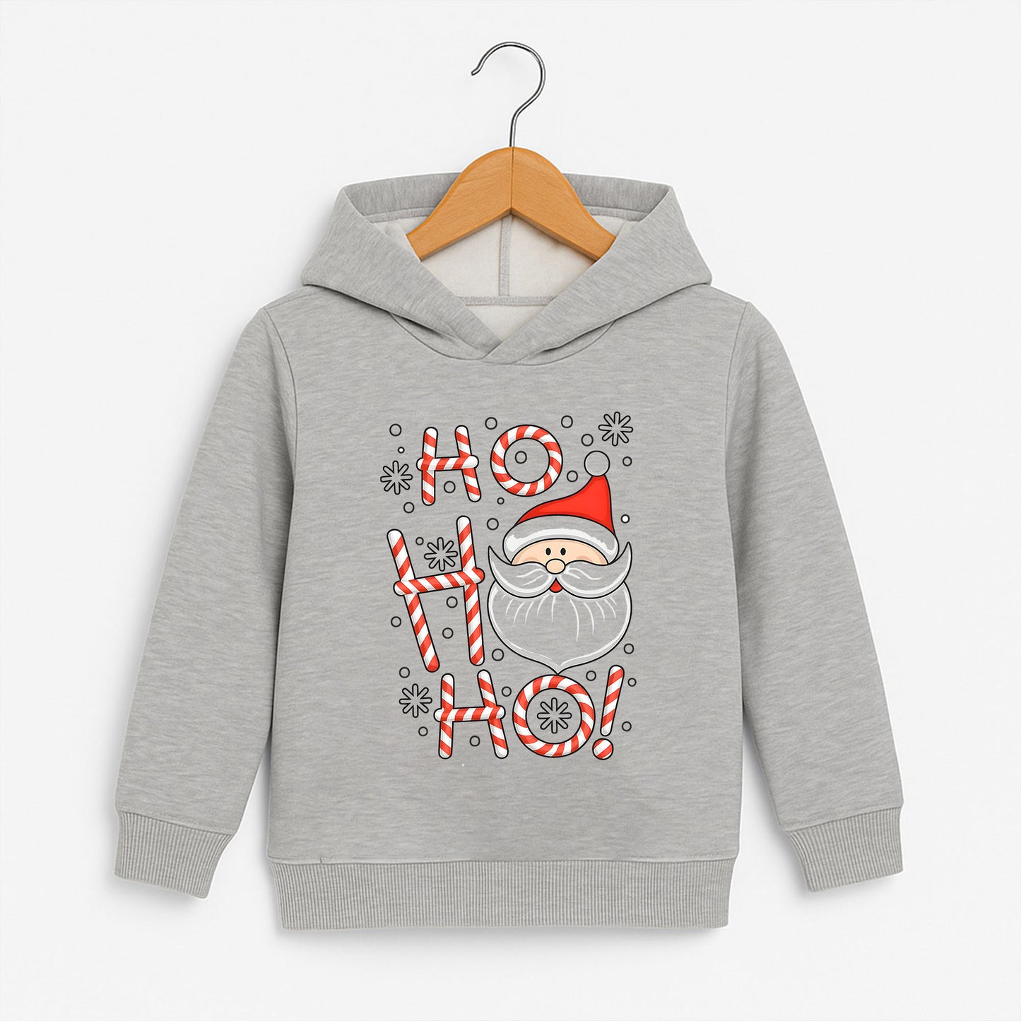 Ho Ho Ho Noel Baba Şeker Çubuğu Baskılı Yılbaşı Sweatshirt