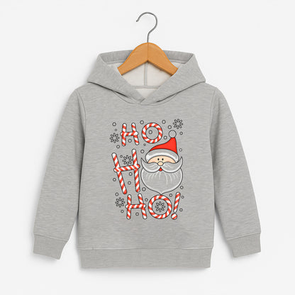 Ho Ho Ho Noel Baba Şeker Çubuğu Baskılı Yılbaşı Sweatshirt