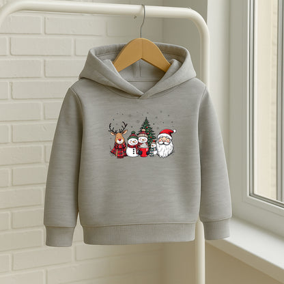 Yılbaşı Ailesi Noel Baba Kardan Adam Geyik Baskılı Sweatshirt