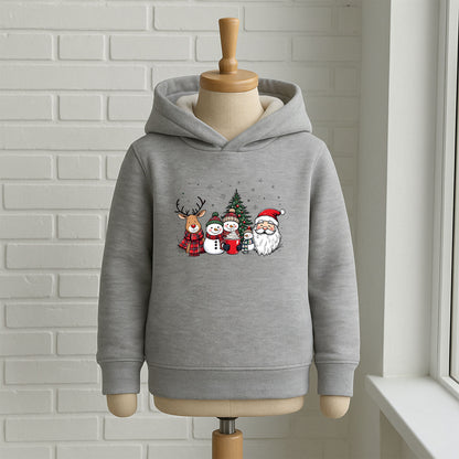 Yılbaşı Ailesi Noel Baba Kardan Adam Geyik Baskılı Sweatshirt