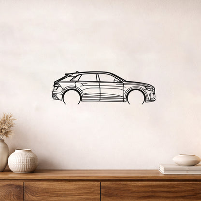 Audi Q8 Metal Duvar Tablosu – Elektrostatik Siyah Boyalı Modern SUV Dekoru